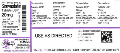 585-30 (Simvastatin 60760 585 30)
